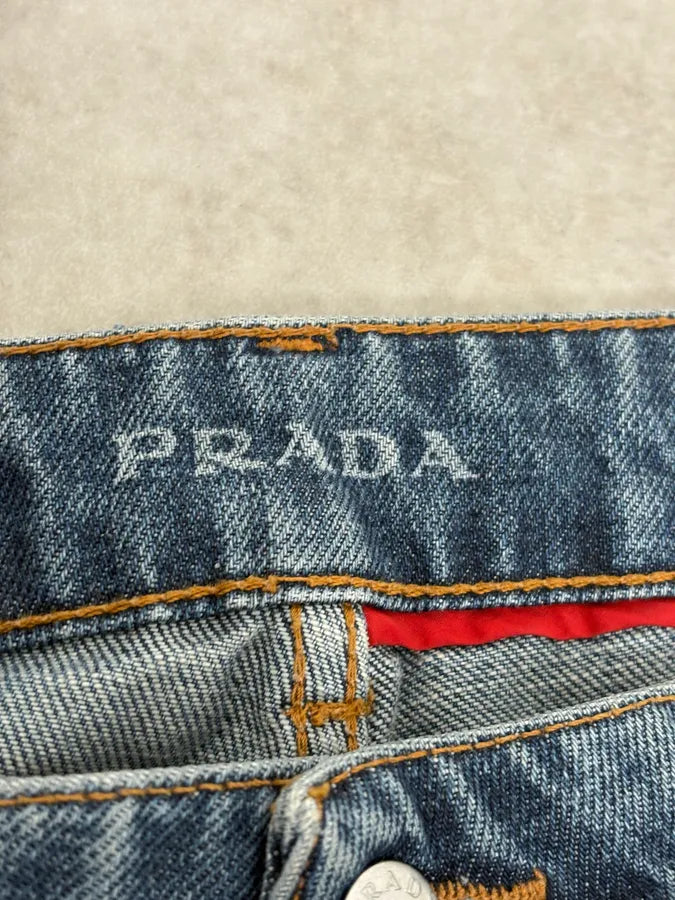 2000s Prada Blue Regular Denim Jeans bigeRHU 12