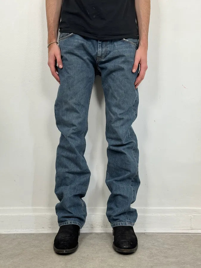 2000s Prada Blue Regular Denim Jeans bigeRHU 0