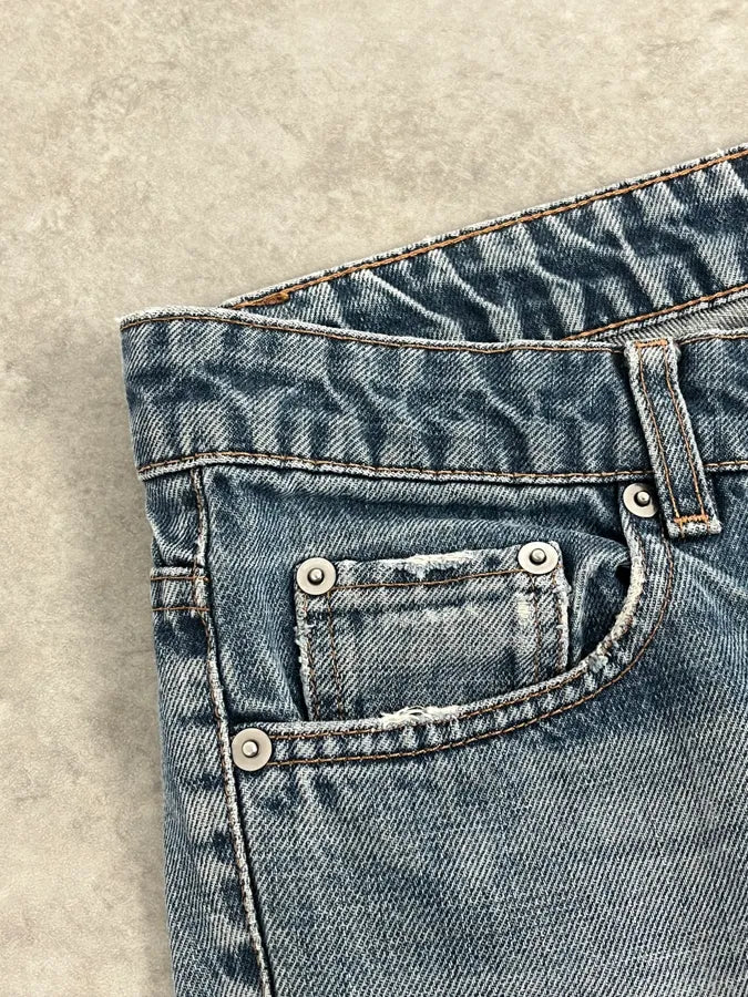 2000s Prada Blue Regular Faded Denim Jeans mFmadXS 8