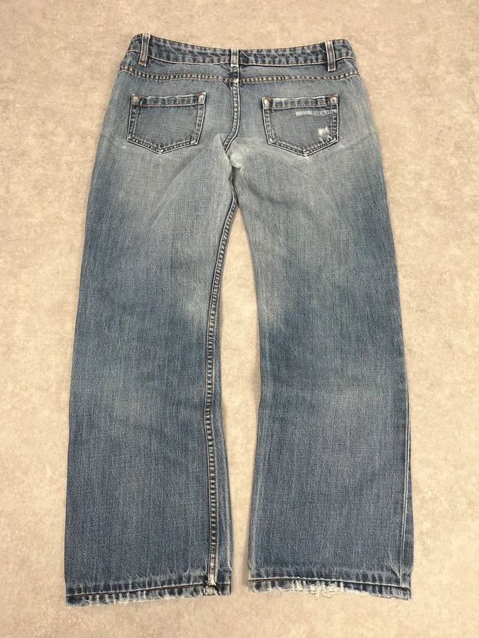 2000s Prada Blue Regular Faded Denim Jeans mFmadXS 6