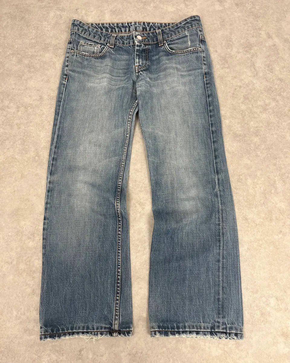 2000s Prada Blue Regular Faded Denim Jeans mFmadXS 3