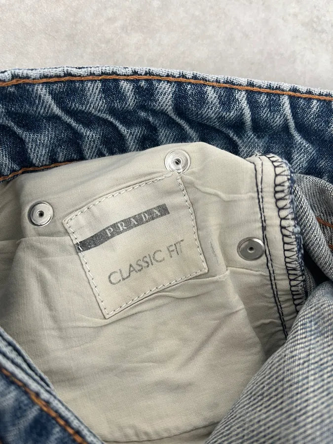 2000s Prada Blue Regular Faded Denim Jeans mFmadXS 11