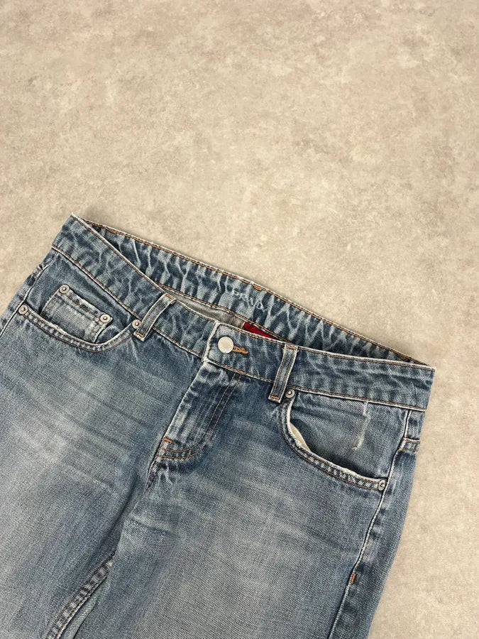 2000s Prada Blue Regular Faded Denim Jeans mFmadXS 5