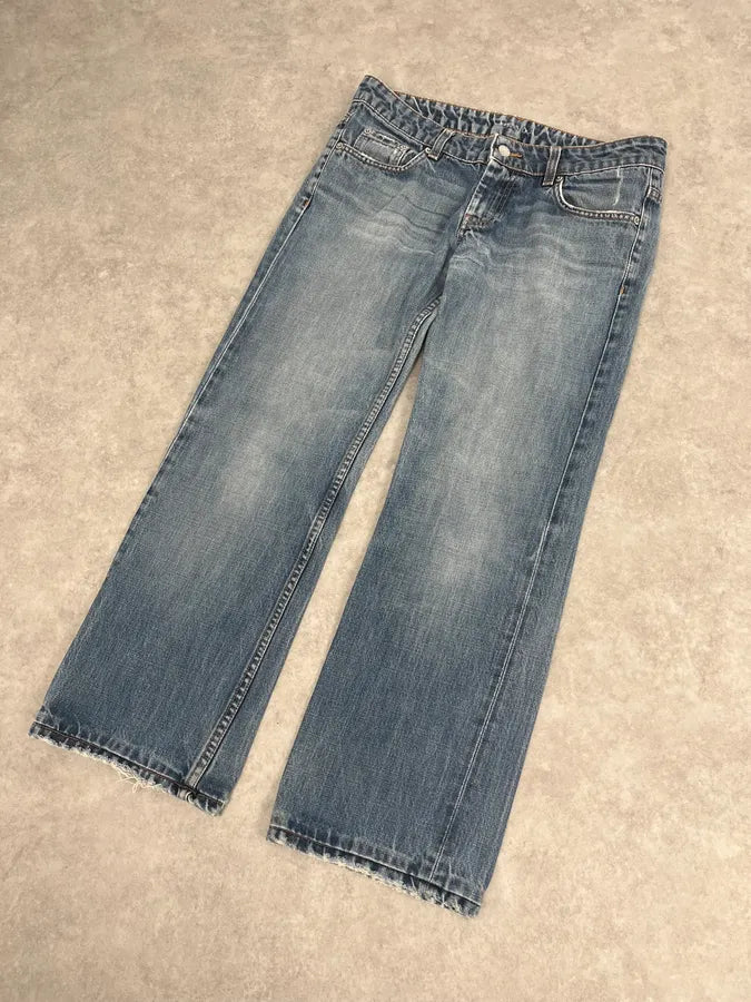 2000s Prada Blue Regular Faded Denim Jeans mFmadXS 4