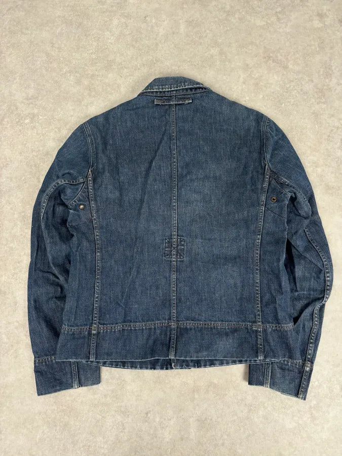 2000s Prada Blue Rock Denim Jacket oogJdmk 4
