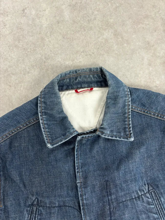 2000s Prada Blue Rock Denim Jacket oogJdmk 3