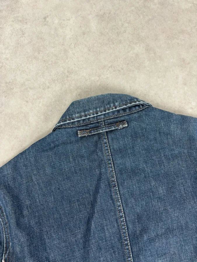 2000s Prada Blue Rock Denim Jacket oogJdmk 5