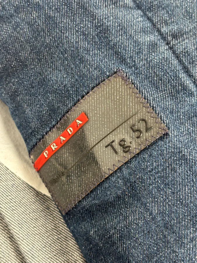 2000s Prada Blue Rock Denim Jacket oogJdmk 10