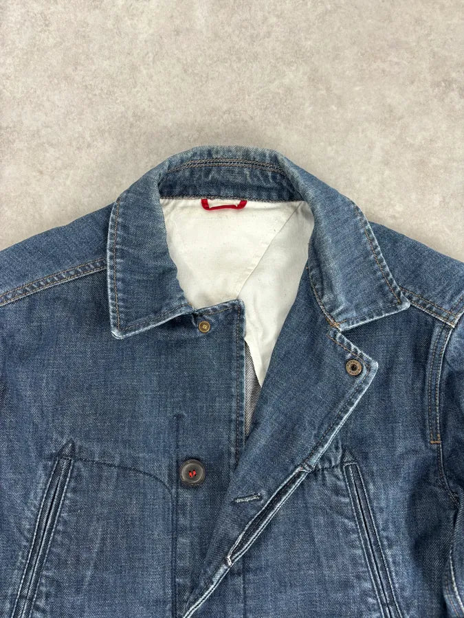 2000s Prada Blue Rock Denim Jacket oogJdmk 6