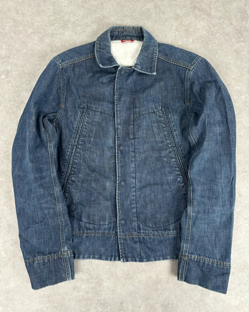 2000s Prada Blue Rock Denim Jacket oogJdmk 0