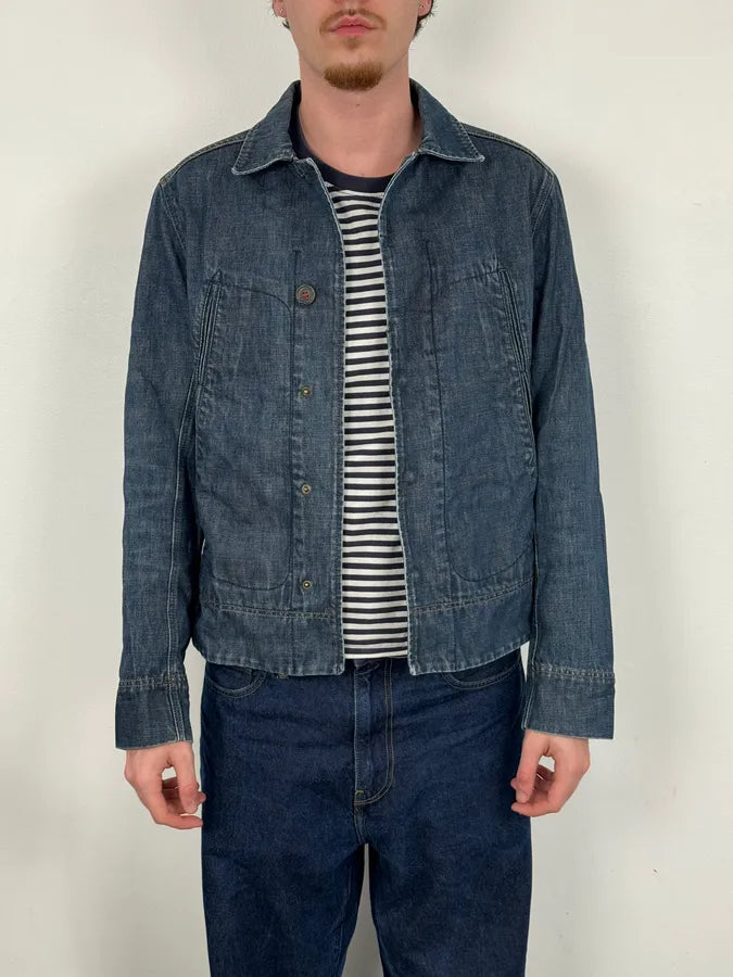 2000s Prada Blue Rock Denim Jacket oogJdmk 1