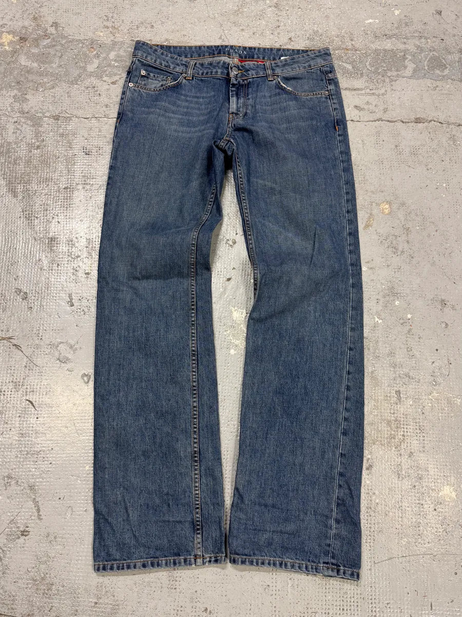 2000s Prada Blue Straight Denim Jeans eznFSCX 0