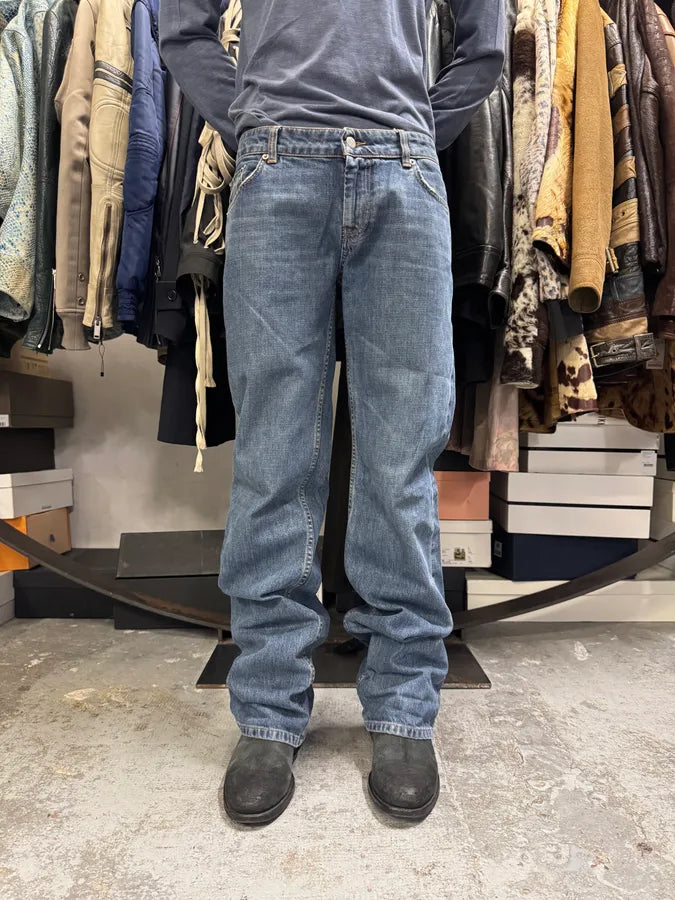 2000s Prada Blue Straight Denim Jeans eznFSCX 1