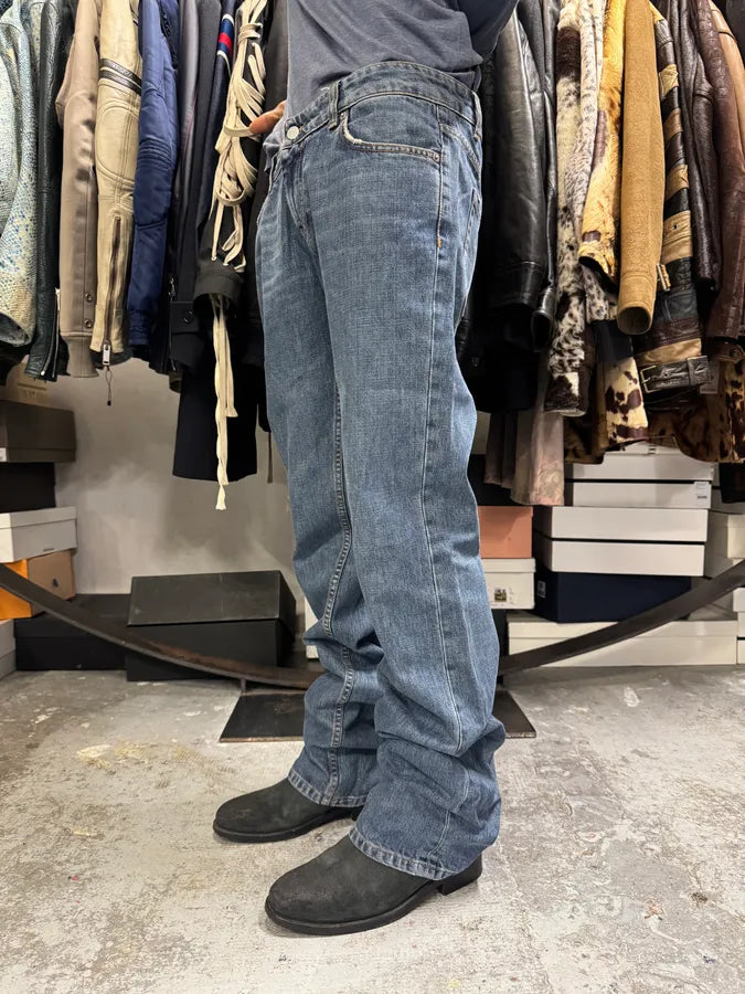2000s Prada Blue Straight Denim Jeans eznFSCX 2