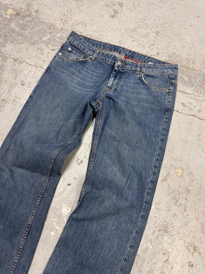 2000s Prada Blue Straight Denim Jeans eznFSCX 6