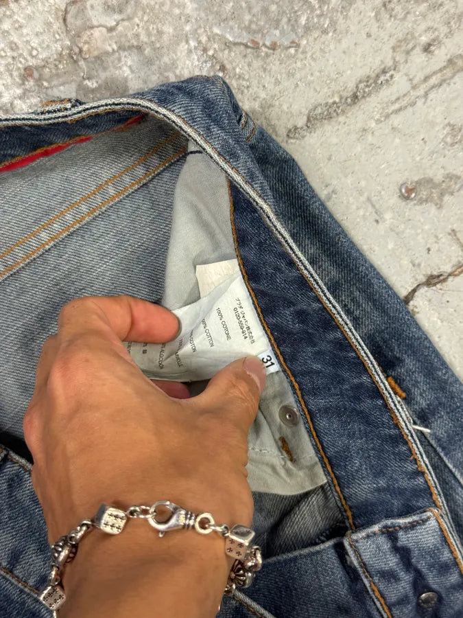 2000s Prada Blue Straight Denim Jeans eznFSCX 8