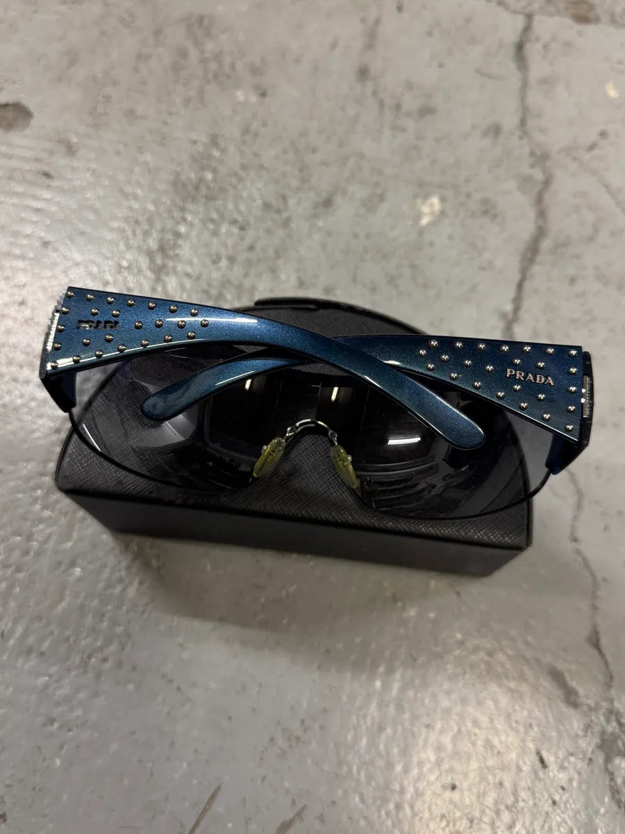2000s Prada Blue Studded Sunglasses myoDhJk 1