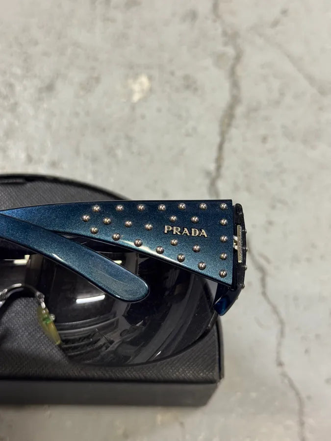 2000s Prada Blue Studded Sunglasses myoDhJk 2