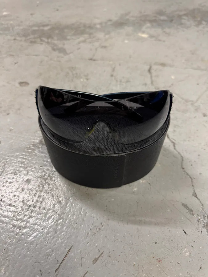 2000s Prada Blue Studded Sunglasses myoDhJk 3