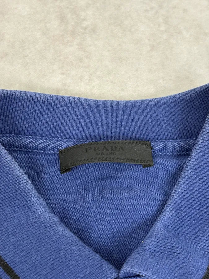 SS2015 Prada Blue Tiger Embroidered Polo eyyIjos 8