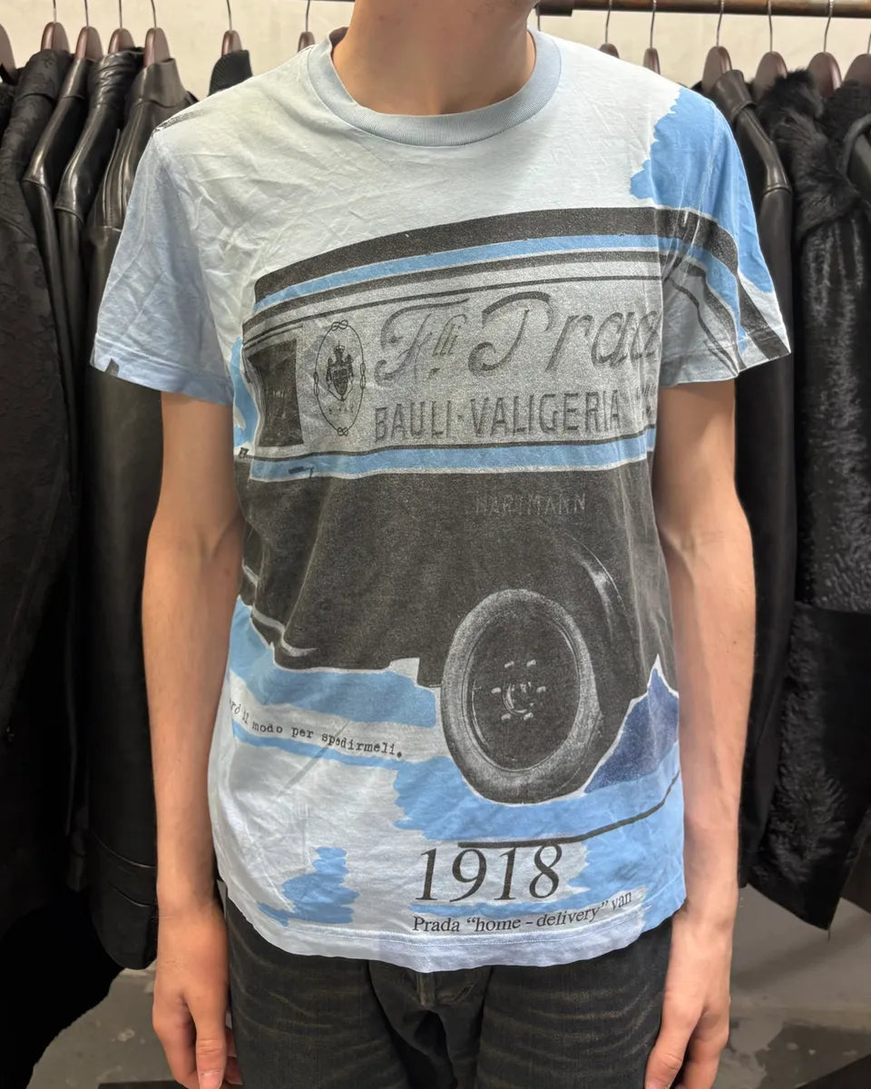 2000s Prada Blue Truck Contemporary T-Shirt (M) WVBaABq 0