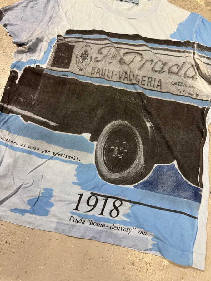2000s Prada Blue Truck Contemporary T-Shirt (M) WVBaABq 2