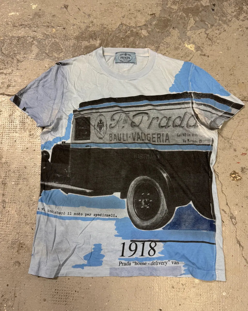 2000s Prada Blue Truck Contemporary T-Shirt (M) WVBaABq 3