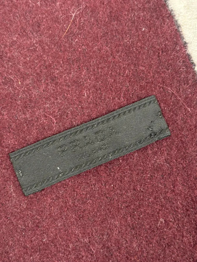 2000s Prada Bordeaux & Grey Cashmere Scarf IzTKdpV 6