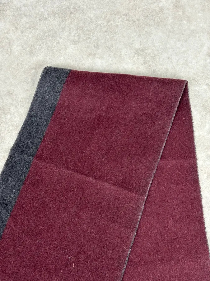 2000s Prada Bordeaux & Grey Cashmere Scarf IzTKdpV 4