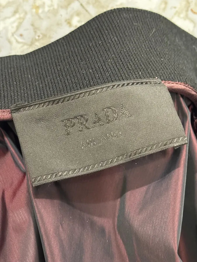 2010s Prada Bordeaux Nylon Bomber Jacket haurKVn 10