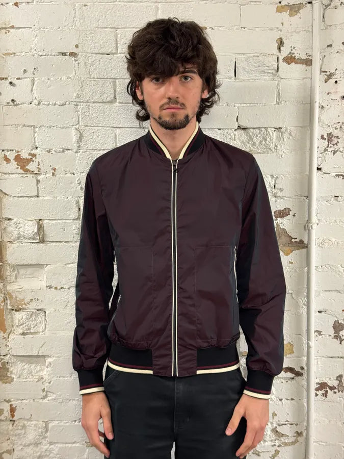 2010s Prada Bordeaux Nylon Bomber Jacket haurKVn 1