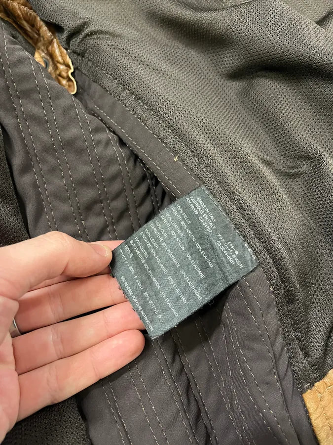 2000s Prada Brown Aged Leather Biker Jacket OeyhZrw 12
