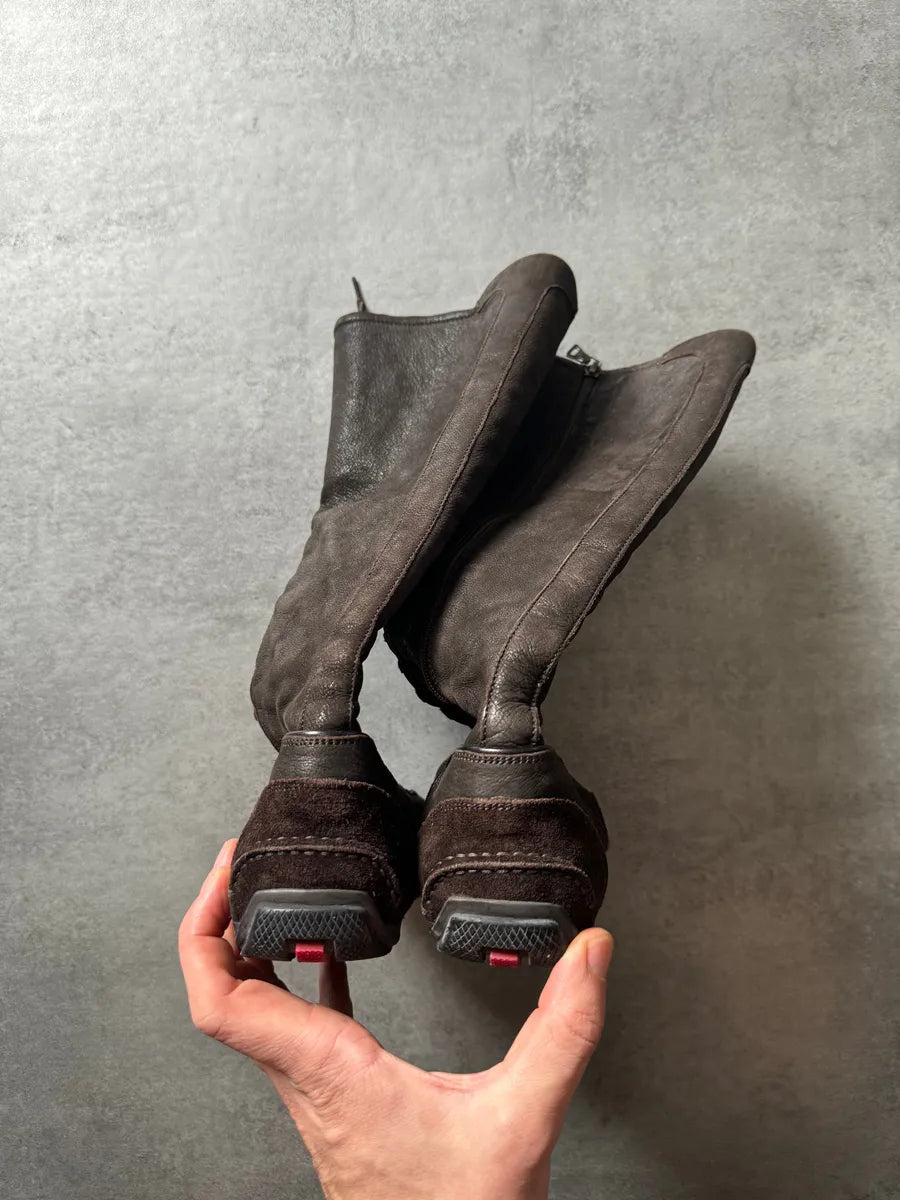 2000s Prada Brown Ankle Leather Boots cCXyfQc 2