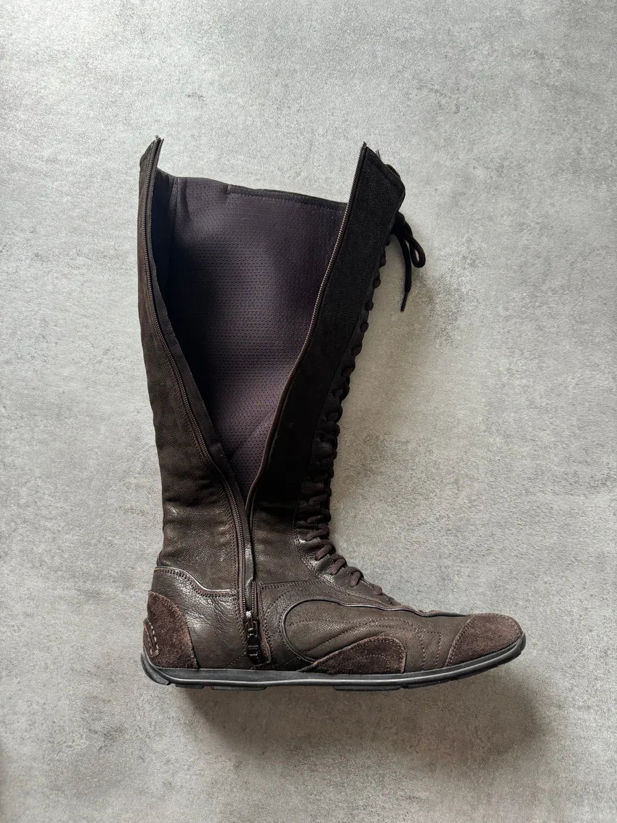 2000s Prada Brown Ankle Leather Boots cCXyfQc 5