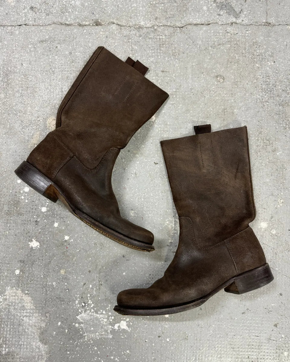 2000s Prada Brown Archive Leather Ankle Boots (42eu/us8.5) 0