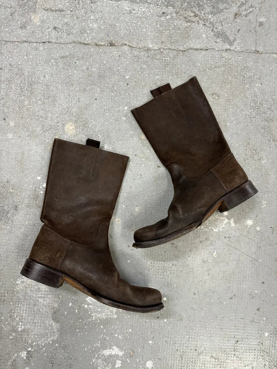 2000s Prada Brown Archive Leather Ankle Boots (42eu/us8.5) 2