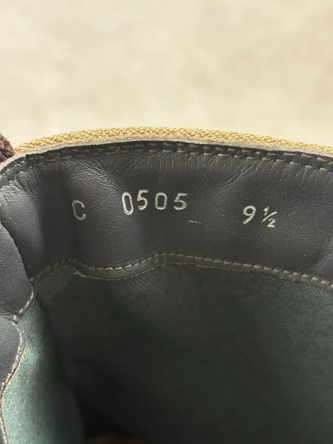 2000s Prada Brown & Beige Suede Leather Lace-Up Combat Boots sJYeSQH 8