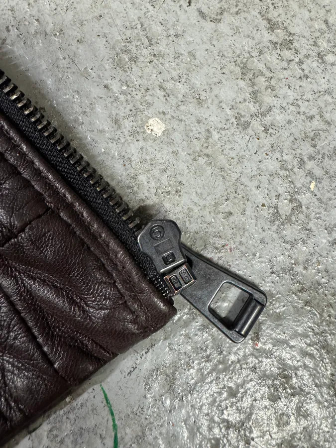 2000s Prada Brown Biker Leather Jacket (XS) 13