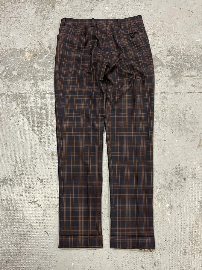 2000s Prada Brown Checkered Elegant Pants YpUAiSU 5