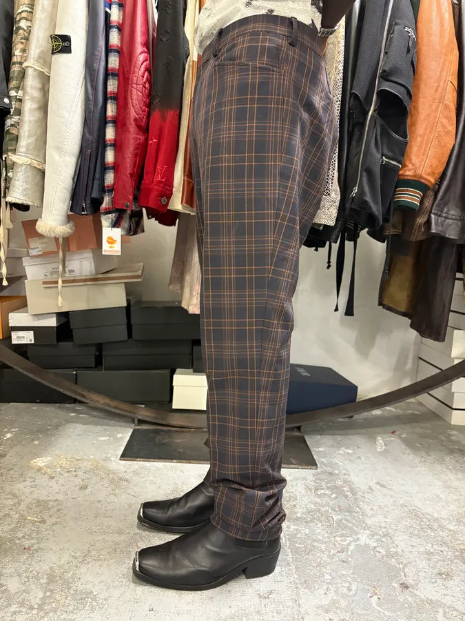2000s Prada Brown Checkered Elegant Pants YpUAiSU 3