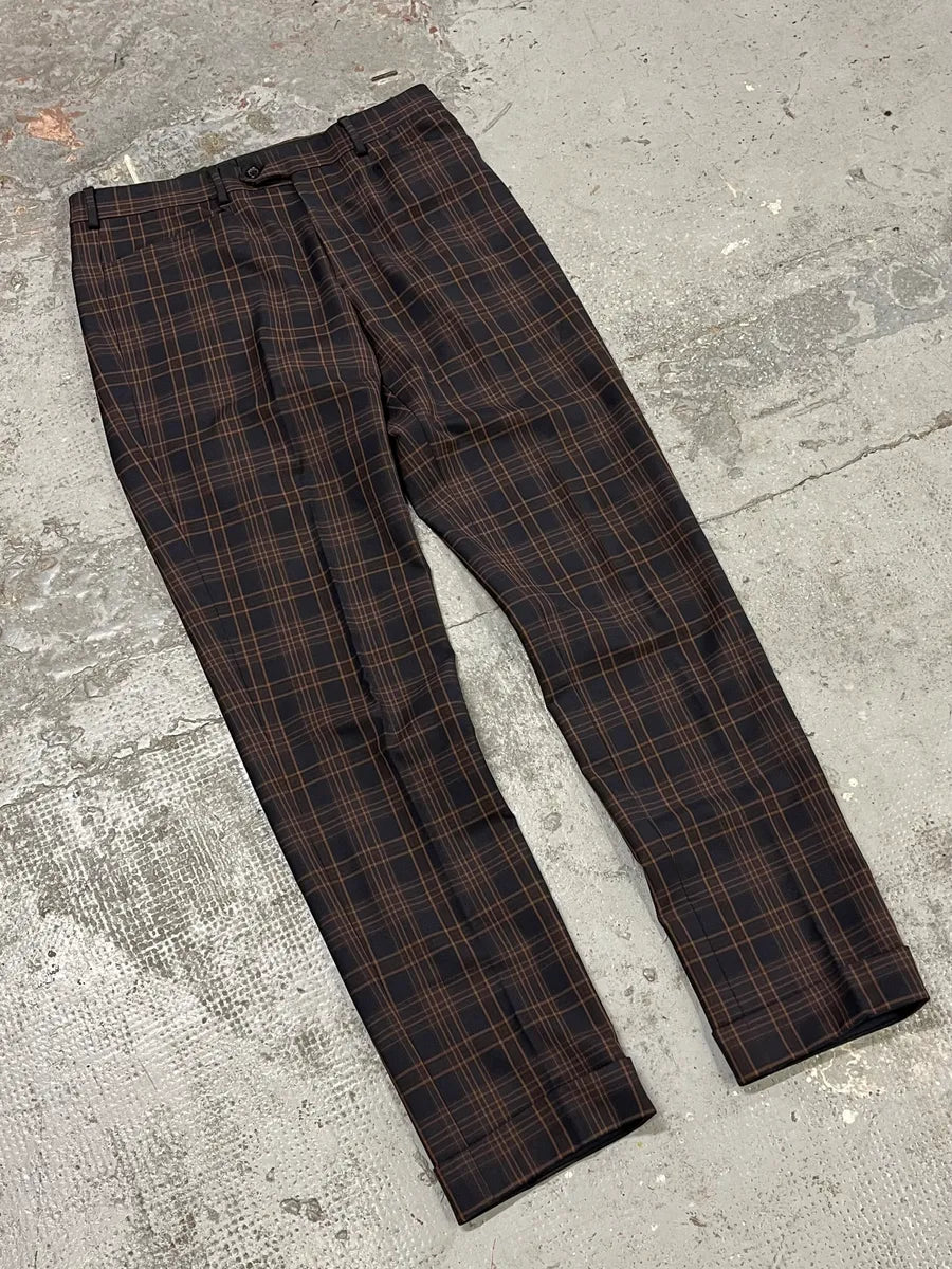 2000s Prada Brown Checkered Elegant Pants YpUAiSU 4