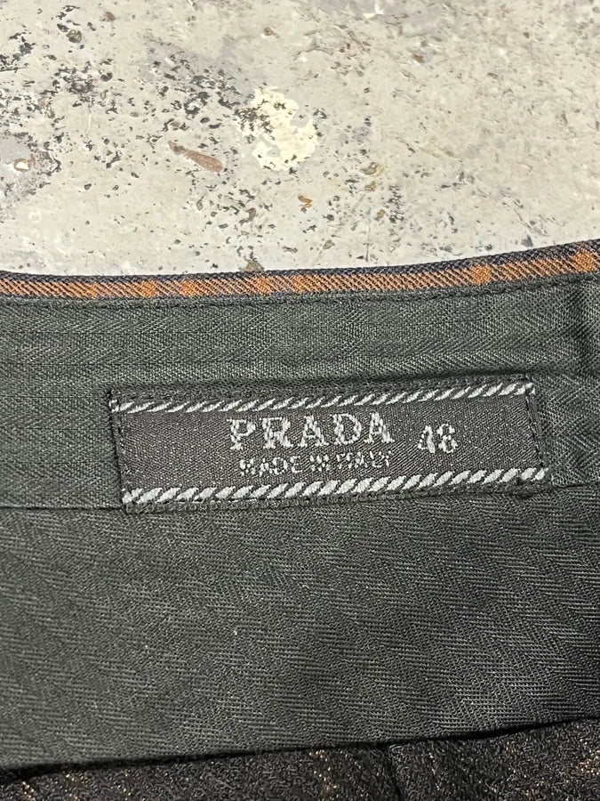 2000s Prada Brown Checkered Elegant Pants YpUAiSU 11