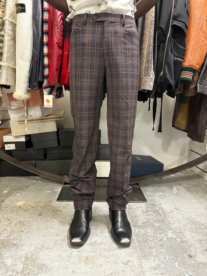 2000s Prada Brown Checkered Elegant Pants YpUAiSU 1