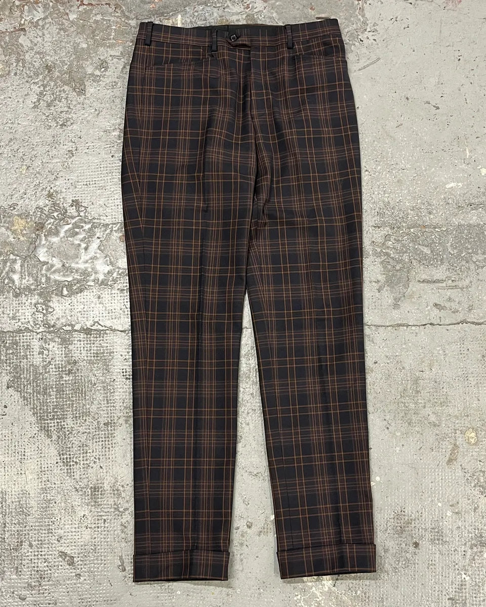 2000s Prada Brown Checkered Elegant Pants YpUAiSU 0