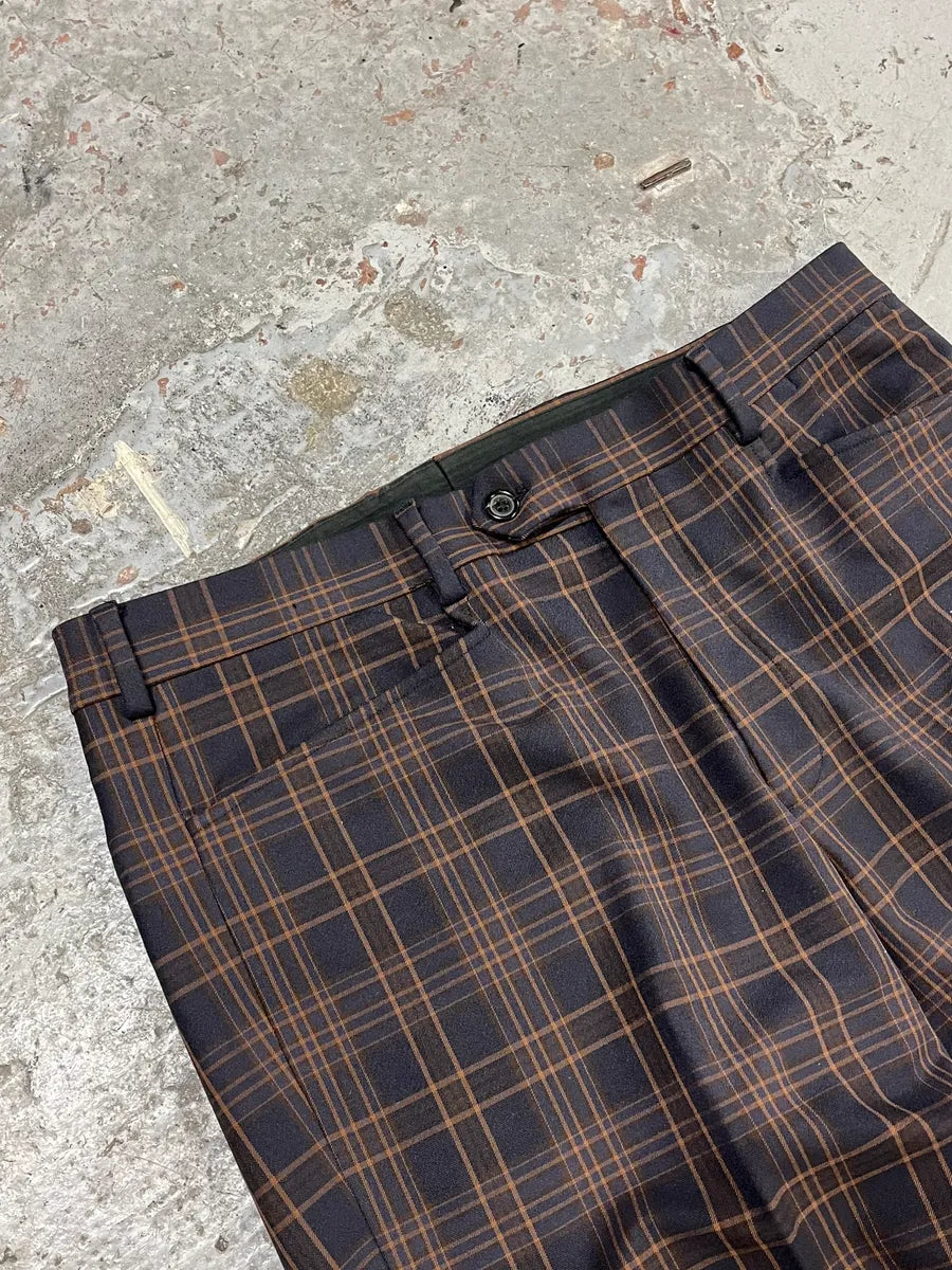 2000s Prada Brown Checkered Elegant Pants YpUAiSU 6