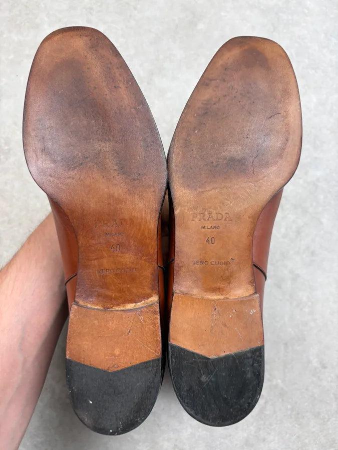 2000s Prada Brown Classy Leather Chelsea Boots TZgdkhc 7