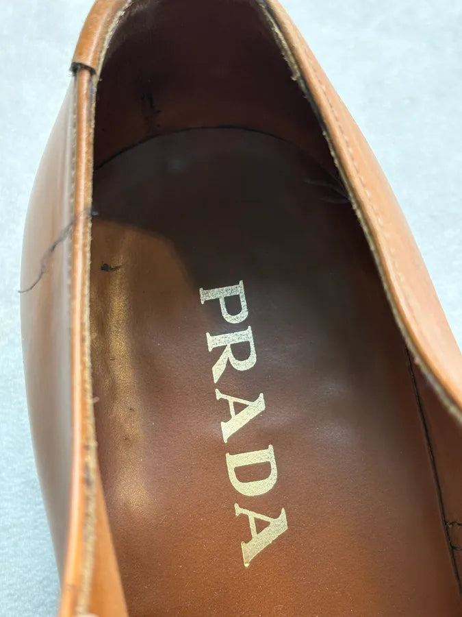 2000s Prada Brown Classy Leather Derbys XnzVgxt 8