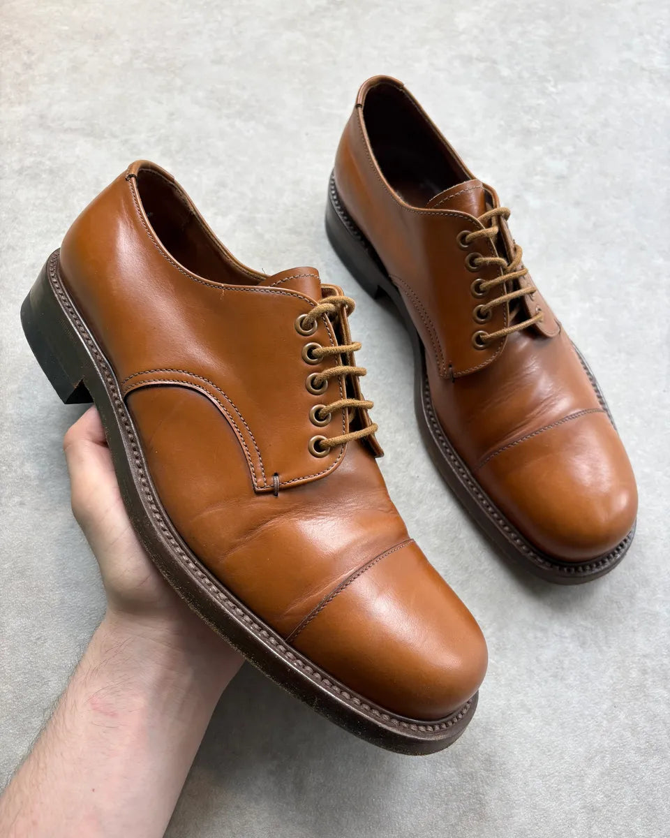 2000s Prada Brown Classy Leather Derbys XnzVgxt 0