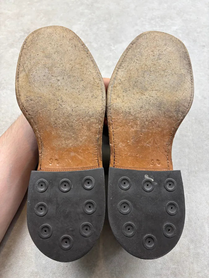 2000s Prada Brown Classy Leather Derbys XnzVgxt 7