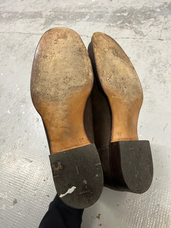 2000s Prada Brown Eroded Leather Boots mERSfcq 5